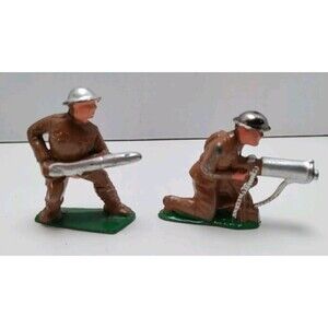 Vtg Barclay Manoil Soldier Infantry Men Pair Lead Cast Dime Store Doughboys